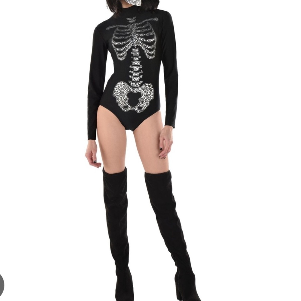 Amscan Black and sparkly silver Skeleton Costume